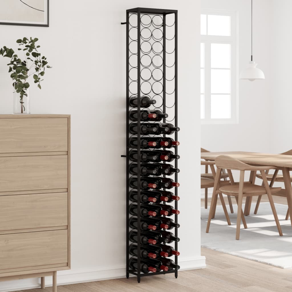 vidaXL Suport sticle vin 57 de sticle, negru 34x18x200 cm fier forjat vidaXL Suport sticle vin 57 de sticle, negru 34x18x200 cm fier forjat