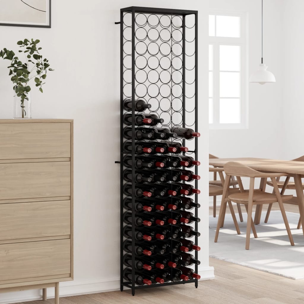 vidaXL Suport sticle vin, 95 de sticle negru 54x18x200 cm fier forjat vidaXL Suport sticle vin, 95 de sticle negru 54x18x200 cm fier forjat