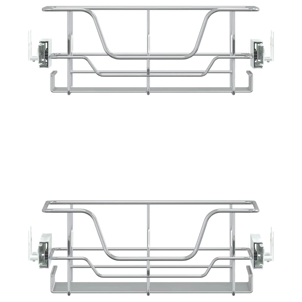 vidaXL Coșuri retractabile din sârmă, 2 buc., argintiu, 45 cm vidaXL Coșuri retractabile din sârmă, 2 buc., argintiu, 45 cm