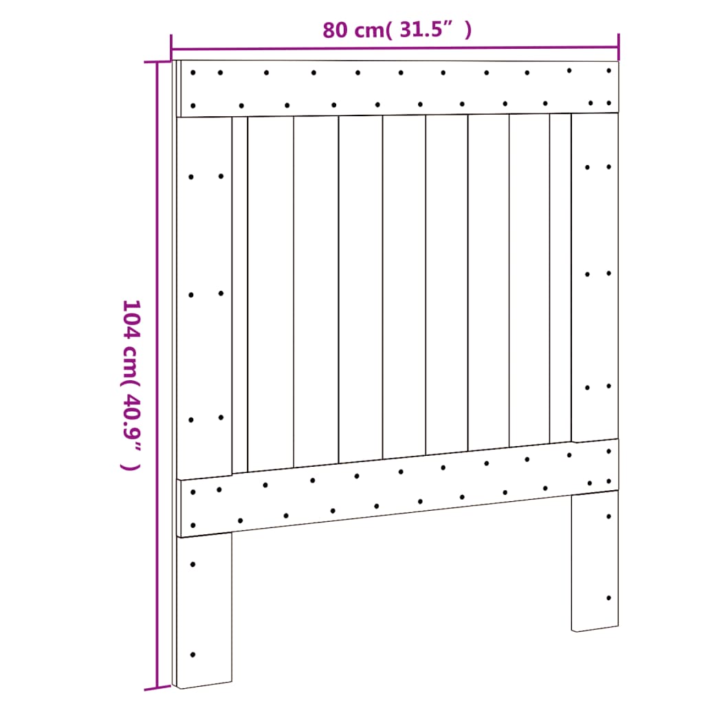 vidaXL Tăblie de pat, 80x104 cm, lemn masiv de pin