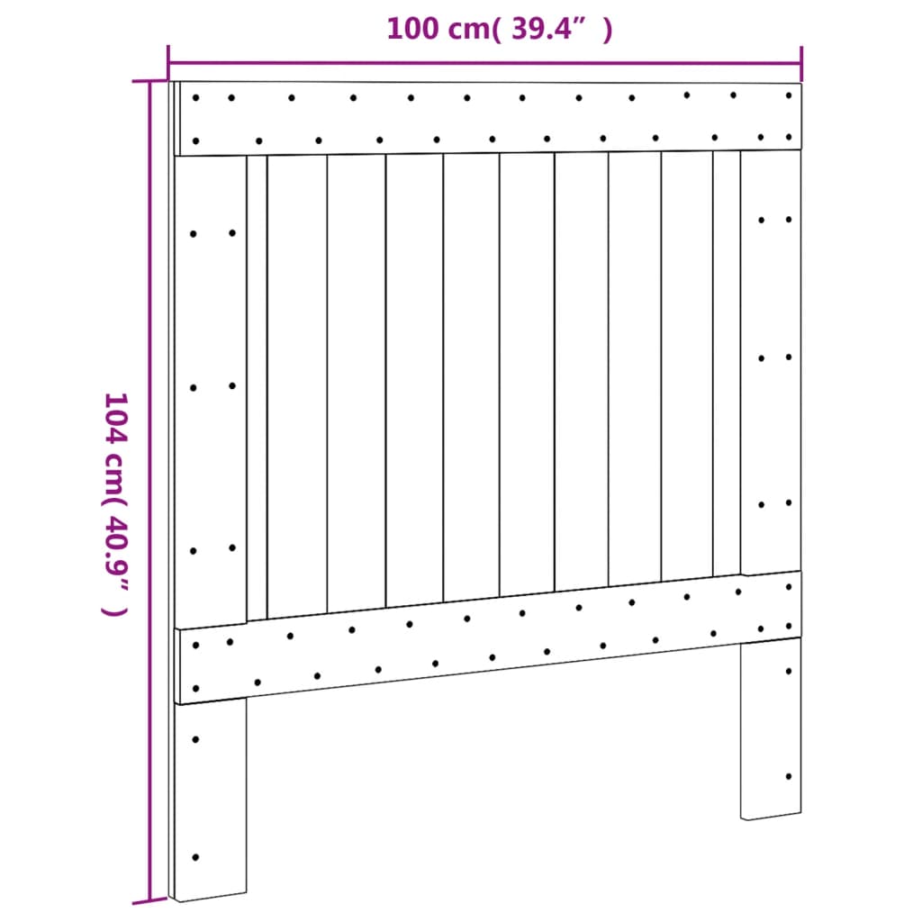 vidaXL Tăblie de pat, 100x104 cm, lemn masiv de pin