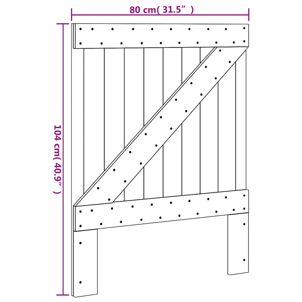vidaXL Tăblie de pat, 80x104 cm, lemn masiv de pin