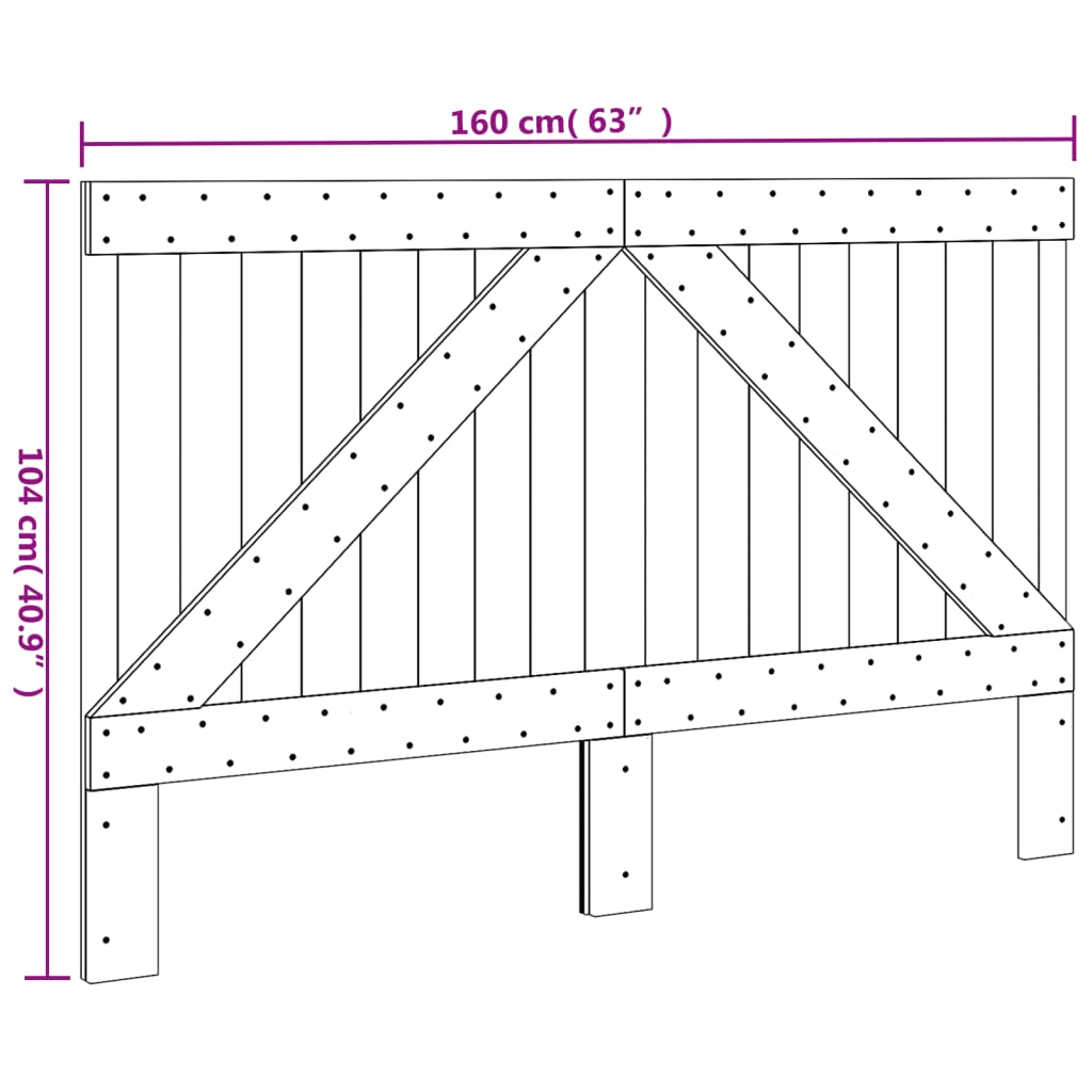 vidaXL Tăblie de pat, 160x104 cm, lemn masiv de pin