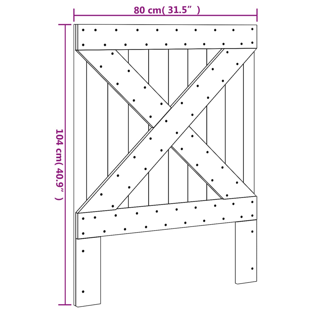 vidaXL Tăblie de pat, 80x104 cm, lemn masiv de pin vidaXL Tăblie de pat, 80x104 cm, lemn masiv de pin
