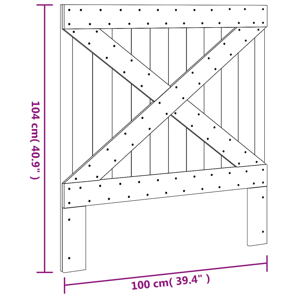 vidaXL Tăblie de pat, 100x104 cm, lemn masiv de pin