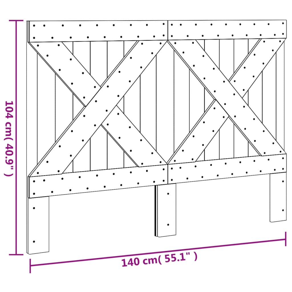 vidaXL Tăblie de pat, 140x104 cm, lemn masiv de pin