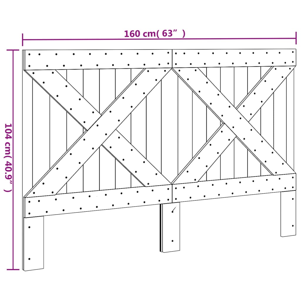 vidaXL Tăblie de pat, 160x104 cm, lemn masiv de pin