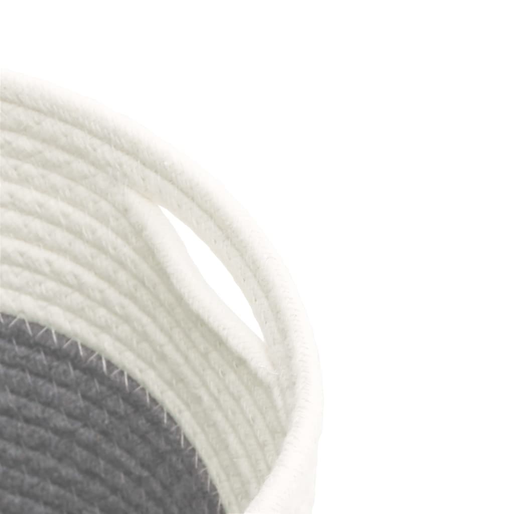 vidaXL Coșuri de depozitare 2 buc. gri și alb Ø24x18 cm bumbac