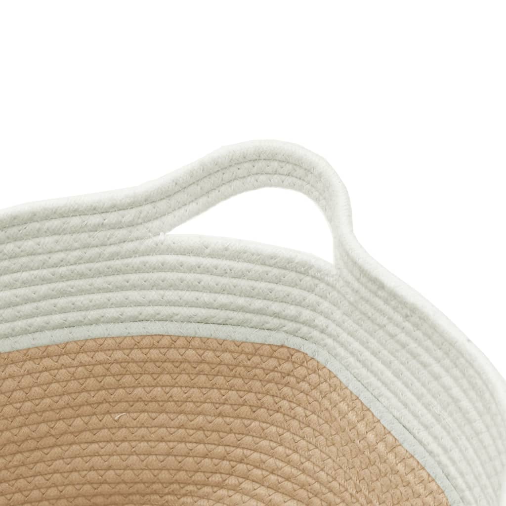 vidaXL Coș de depozitare, bej și alb, Ø40x25 cm, bumbac vidaXL Coș de depozitare, bej și alb, Ø40x25 cm, bumbac