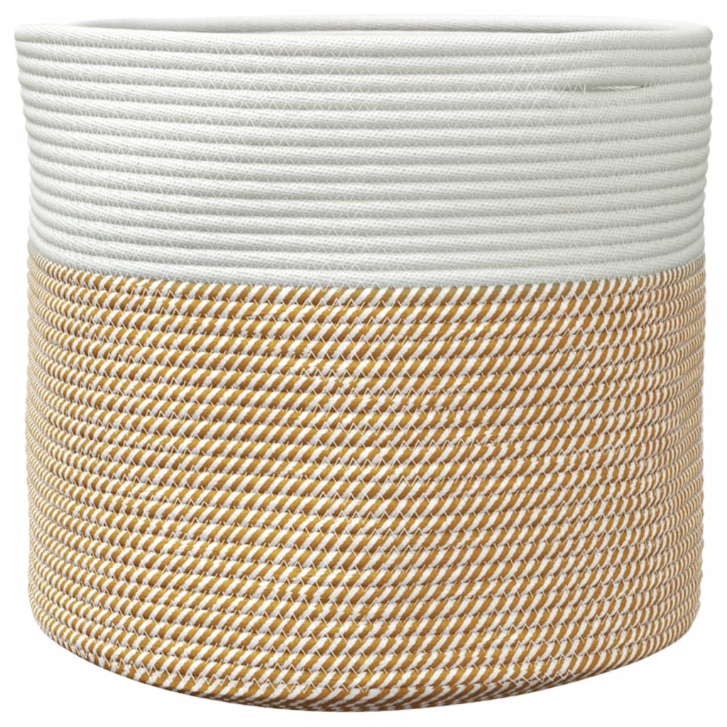 vidaXL Coș de depozitare, maro și alb, Ø40x35 cm, bumbac vidaXL Coș de depozitare, maro și alb, Ø40x35 cm, bumbac