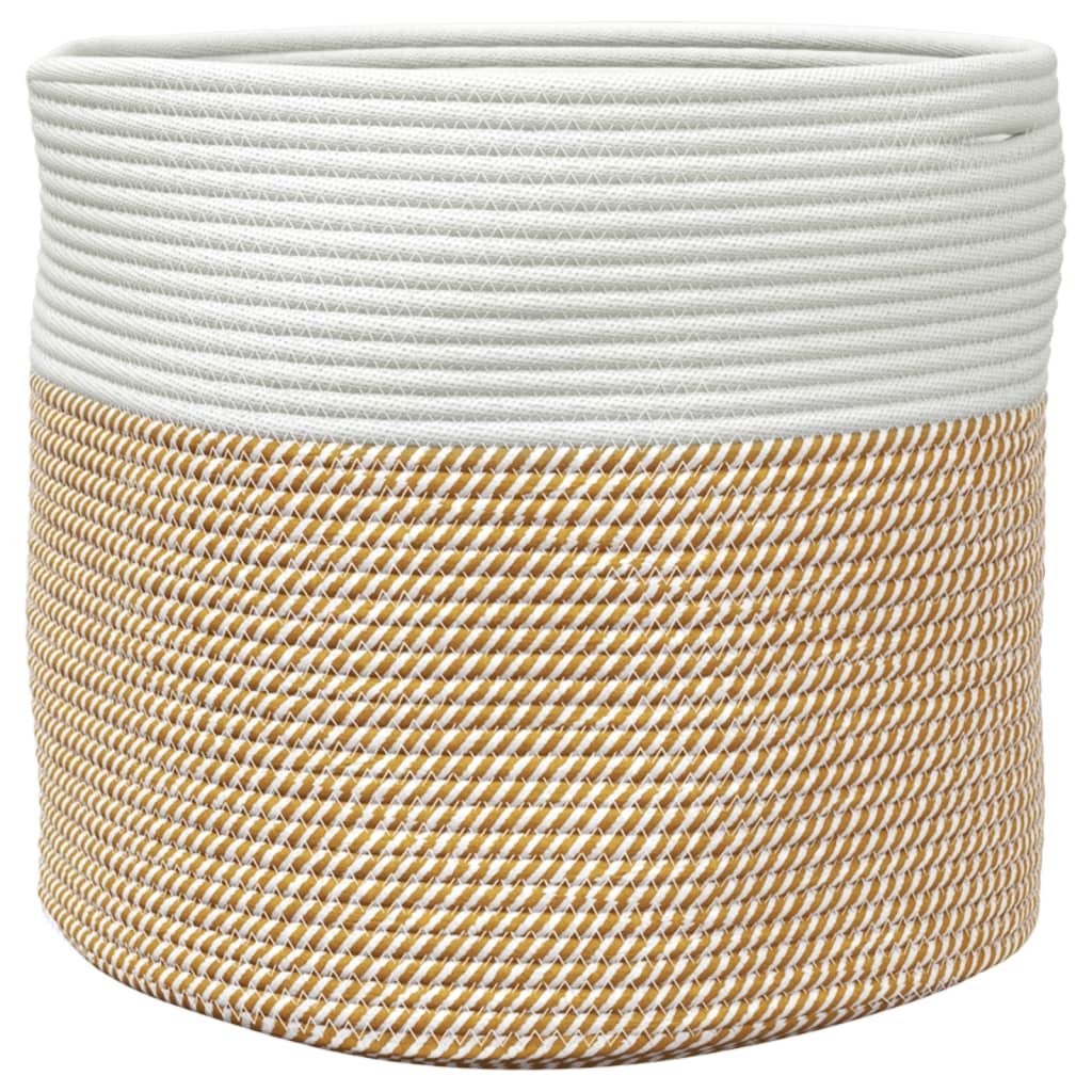 vidaXL Coș de depozitare, maro și alb, Ø40x35 cm, bumbac vidaXL Coș de depozitare, maro și alb, Ø40x35 cm, bumbac