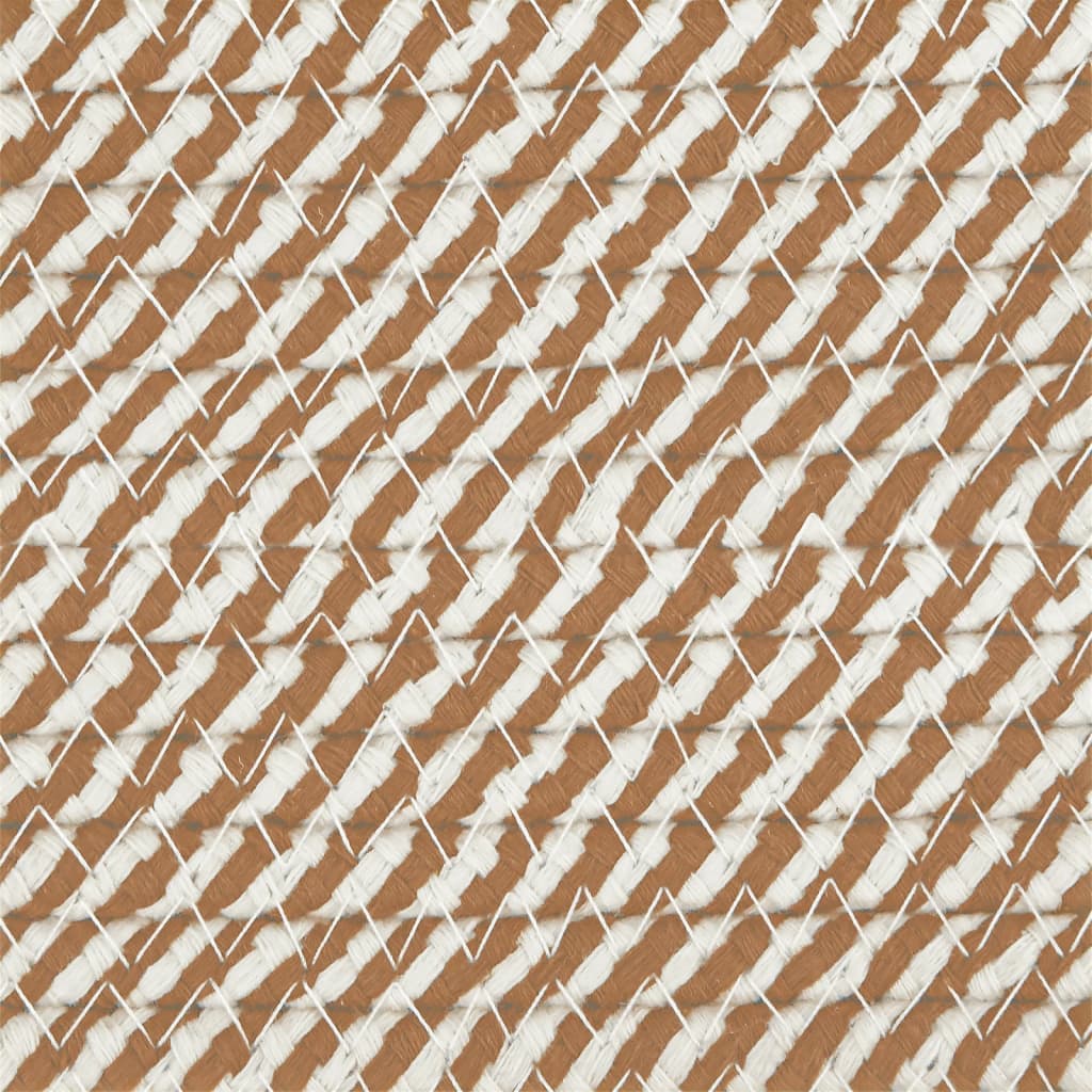 vidaXL Coș de depozitare, maro și alb, Ø51x33 cm, bumbac