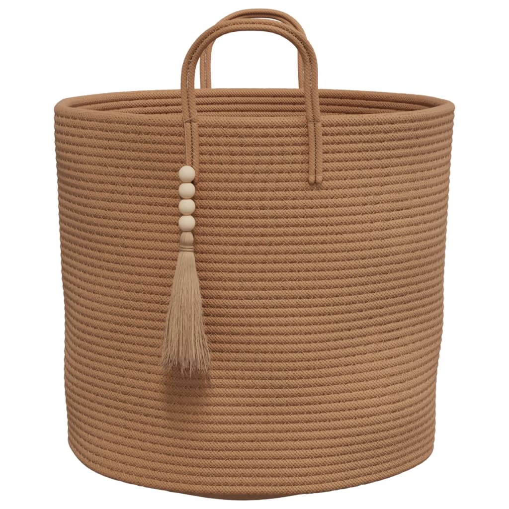 vidaXL Coș de depozitare, maro, Ø40x35 cm, bumbac vidaXL Coș de depozitare, maro, Ø40x35 cm, bumbac