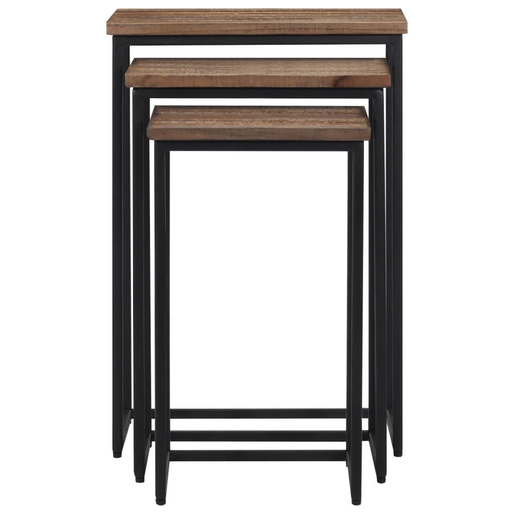 vidaXL Măsuțe de cafea suprapuse, 3 buc., lemn masiv de tec