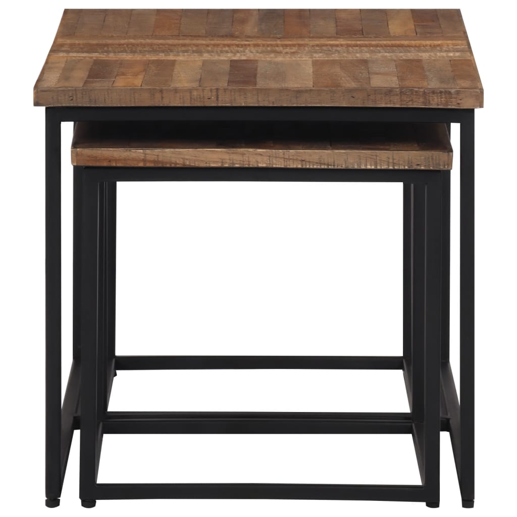 vidaXL Măsuțe de cafea suprapuse, 3 buc., lemn masiv de tec