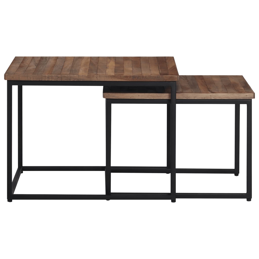 vidaXL Măsuțe de cafea suprapuse, 2 buc., lemn masiv de tec