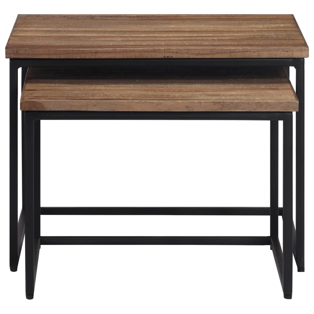 vidaXL Măsuțe de cafea suprapuse, 2 buc., lemn masiv de tec