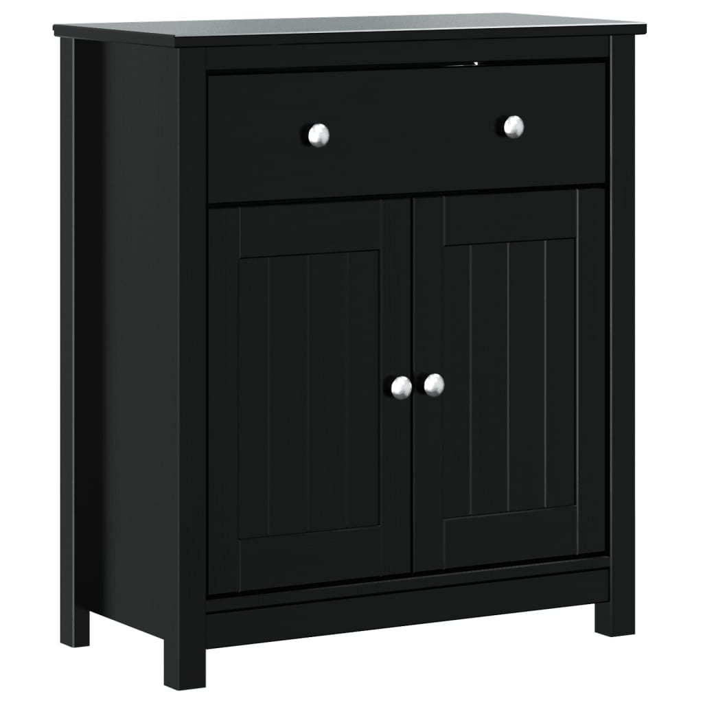vidaXL Dulap de baie BERG, negru, 69,5x34x80 cm, lemn masiv de pin vidaXL Dulap de baie BERG, negru, 69,5x34x80 cm, lemn masiv de pin