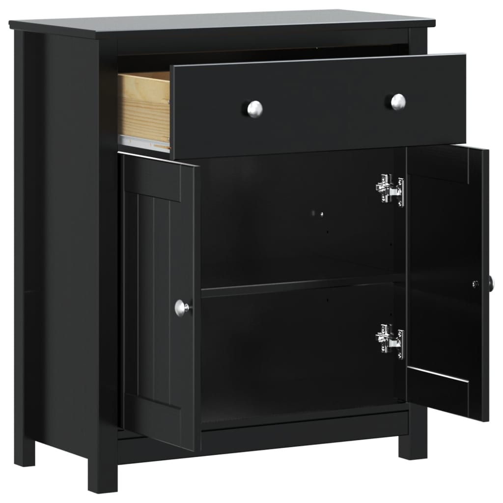vidaXL Dulap de baie BERG, negru, 69,5x34x80 cm, lemn masiv de pin vidaXL Dulap de baie BERG, negru, 69,5x34x80 cm, lemn masiv de pin