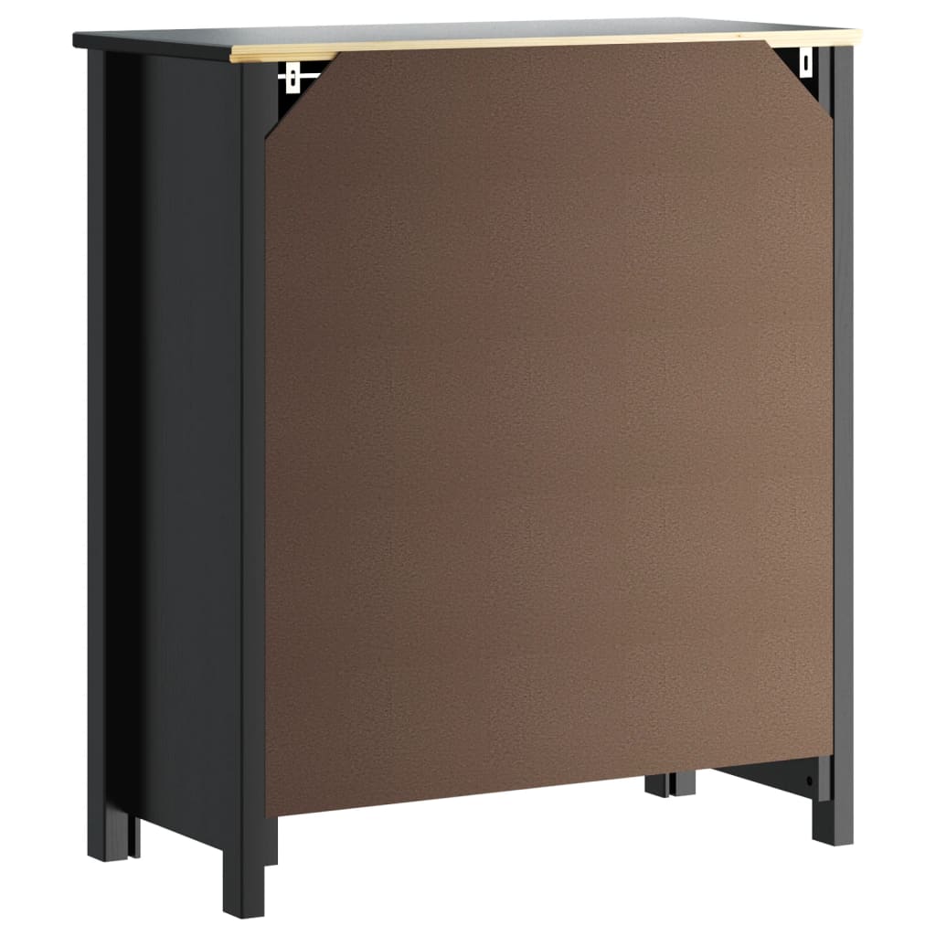 vidaXL Dulap de baie BERG, negru, 69,5x34x80 cm, lemn masiv de pin vidaXL Dulap de baie BERG, negru, 69,5x34x80 cm, lemn masiv de pin