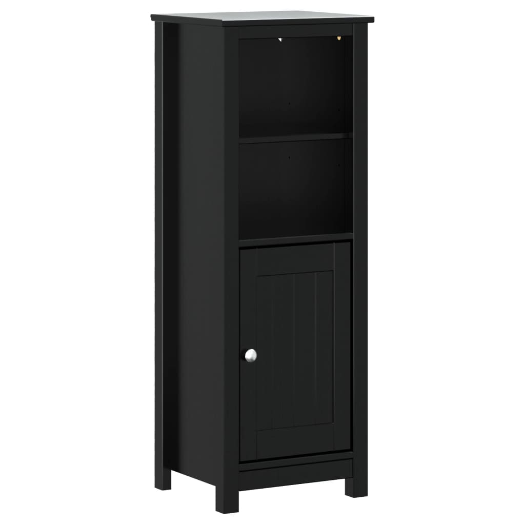 vidaXL Dulap de baie BERG, negru, 40x34x110 cm, lemn masiv de pin