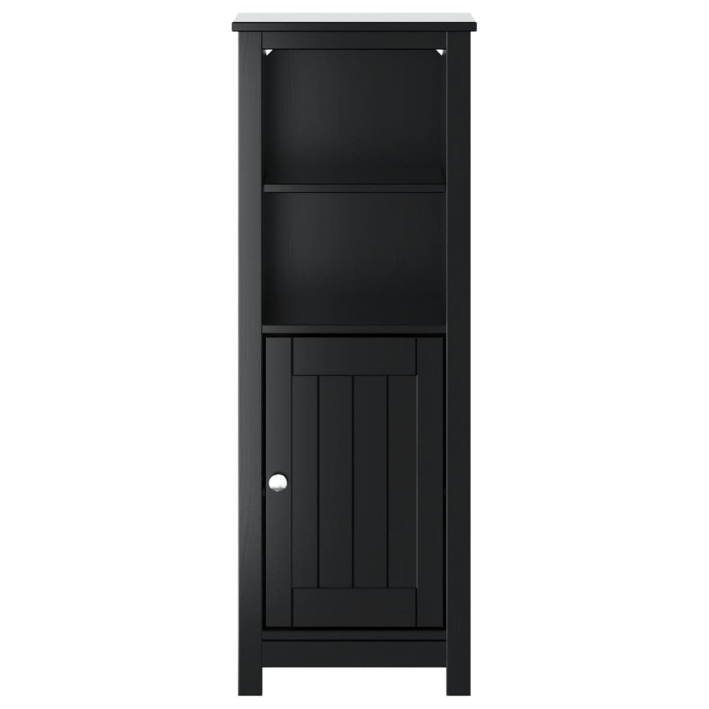 vidaXL Dulap de baie BERG, negru, 40x34x110 cm, lemn masiv de pin