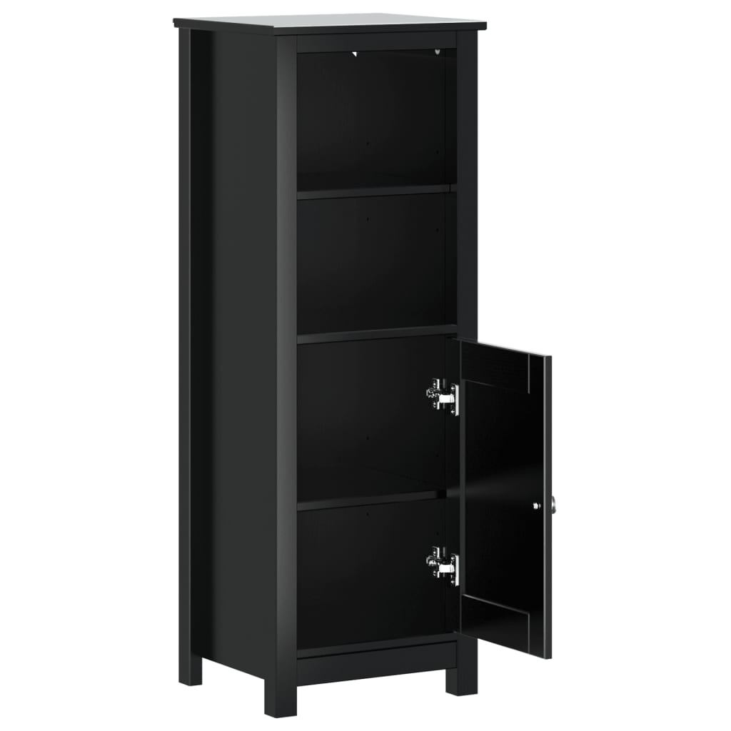vidaXL Dulap de baie BERG, negru, 40x34x110 cm, lemn masiv de pin