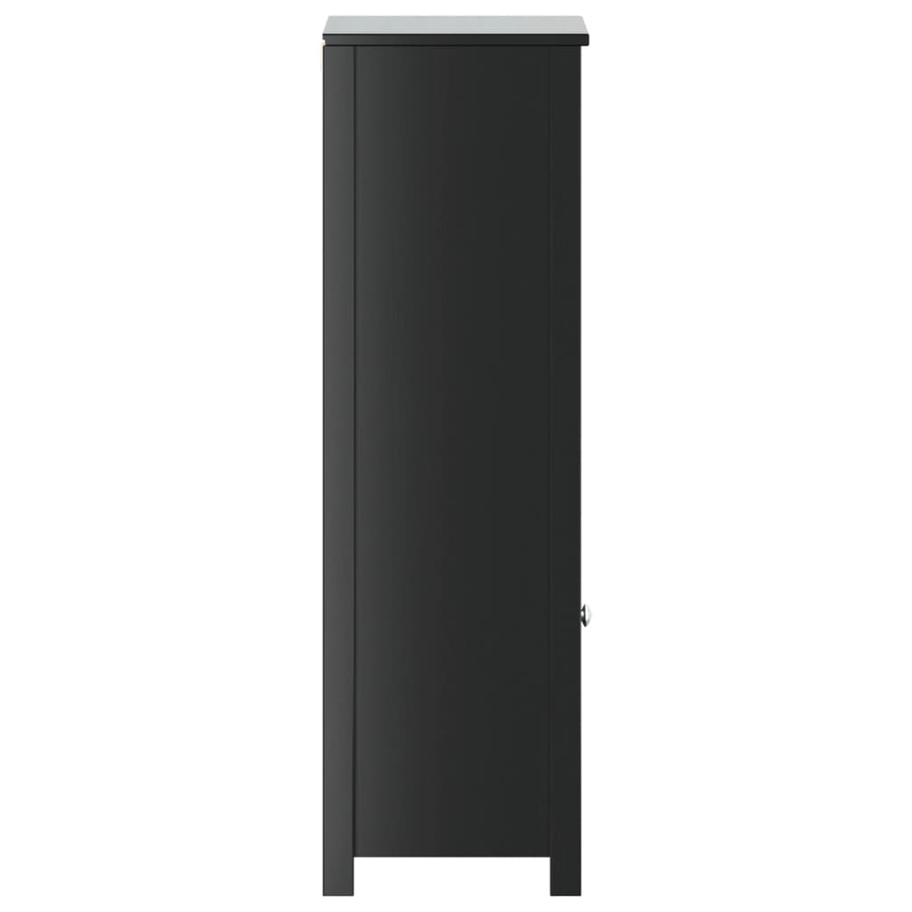 vidaXL Dulap de baie BERG, negru, 40x34x110 cm, lemn masiv de pin