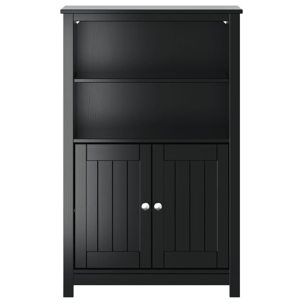 vidaXL Dulap de baie BERG, negru, 69,5x34x110 cm, lemn masiv de pin vidaXL Dulap de baie BERG, negru, 69,5x34x110 cm, lemn masiv de pin