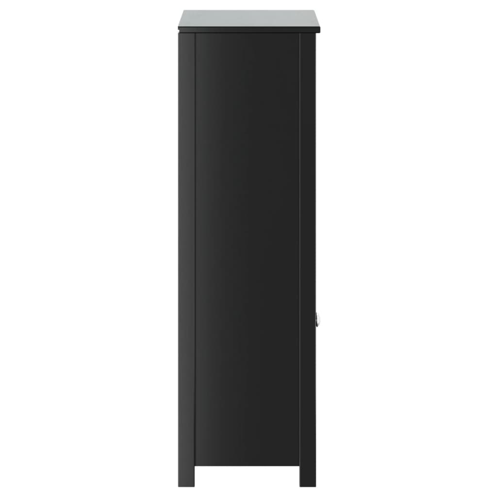 vidaXL Dulap de baie BERG, negru, 69,5x34x110 cm, lemn masiv de pin vidaXL Dulap de baie BERG, negru, 69,5x34x110 cm, lemn masiv de pin