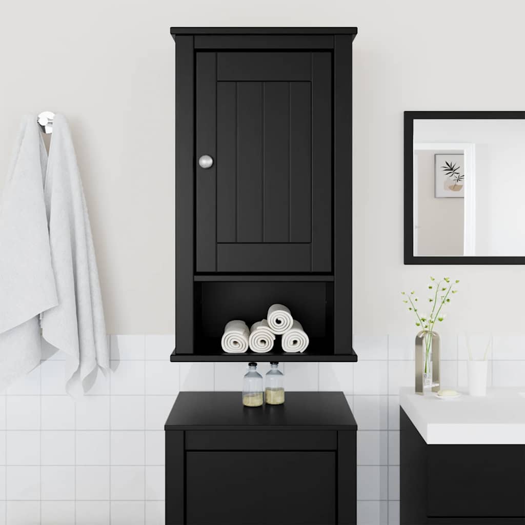 vidaXL Dulap de baie de perete "BERG" negru, 40x27x71,5 cm, lemn pin vidaXL Dulap de baie de perete "BERG" negru, 40x27x71,5 cm, lemn pin