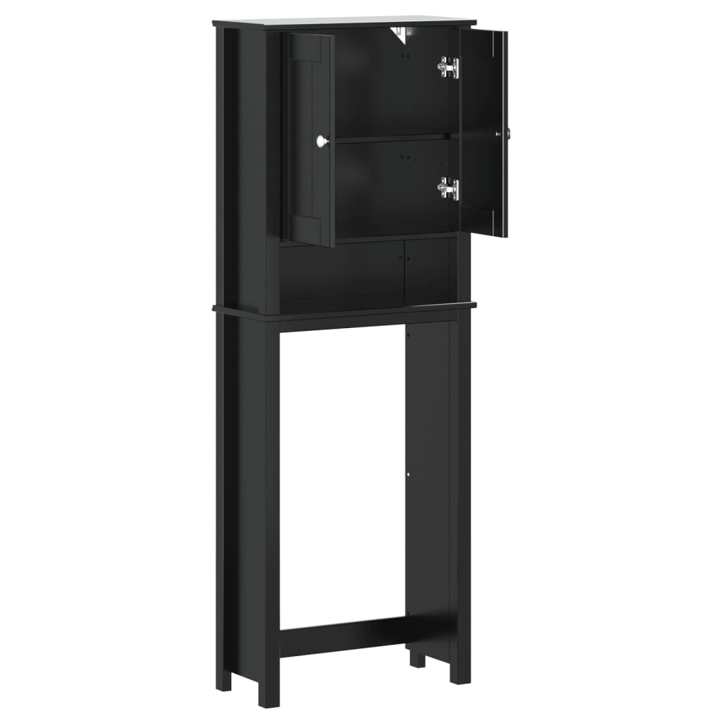 vidaXL Depozitare deasupra toaletei „BERG” negru 60x27x164,5 cm lemn