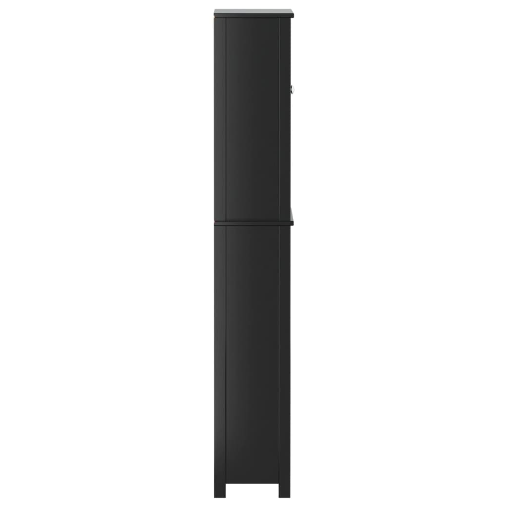 vidaXL Depozitare deasupra toaletei „BERG” negru 60x27x164,5 cm lemn