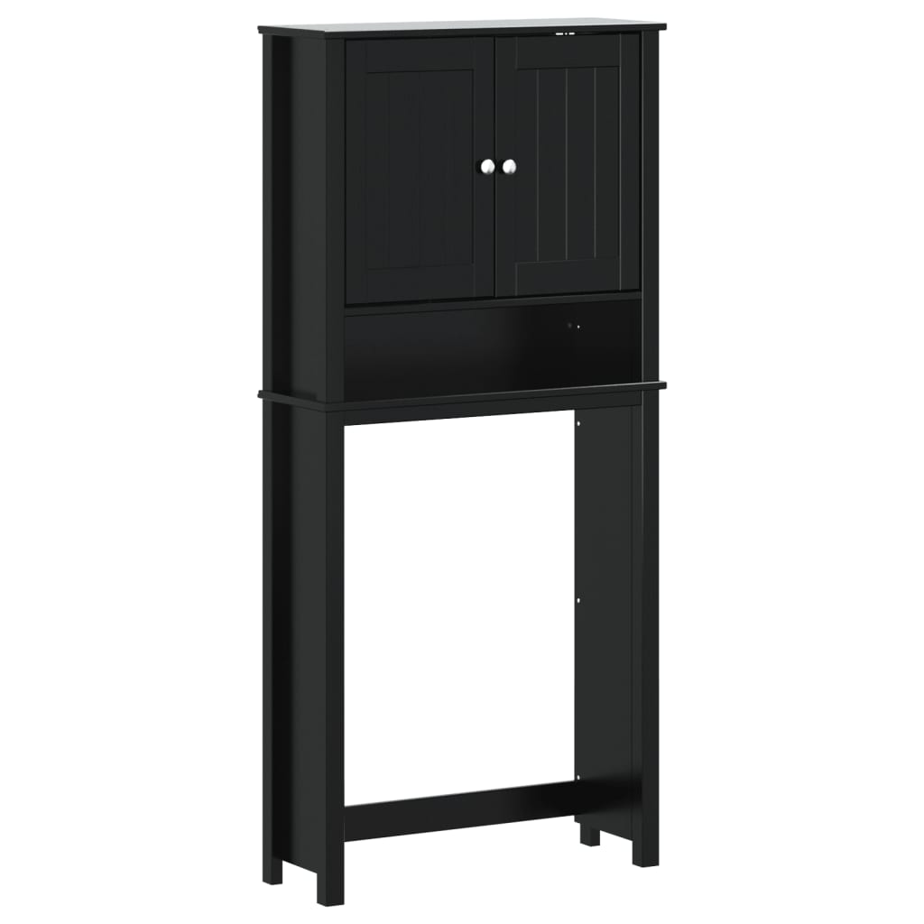 vidaXL Dulap mașină de spălat „BERG” negru 76x27x164,5 cm lemn masiv vidaXL Dulap mașină de spălat „BERG” negru 76x27x164,5 cm lemn masiv