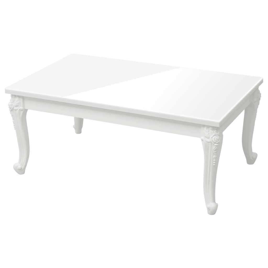 vidaXL Măsuță de cafea, alb extralucios, 100x50x42 cm, lemn prelucrat vidaXL Măsuță de cafea, alb extralucios, 100x50x42 cm, lemn prelucrat