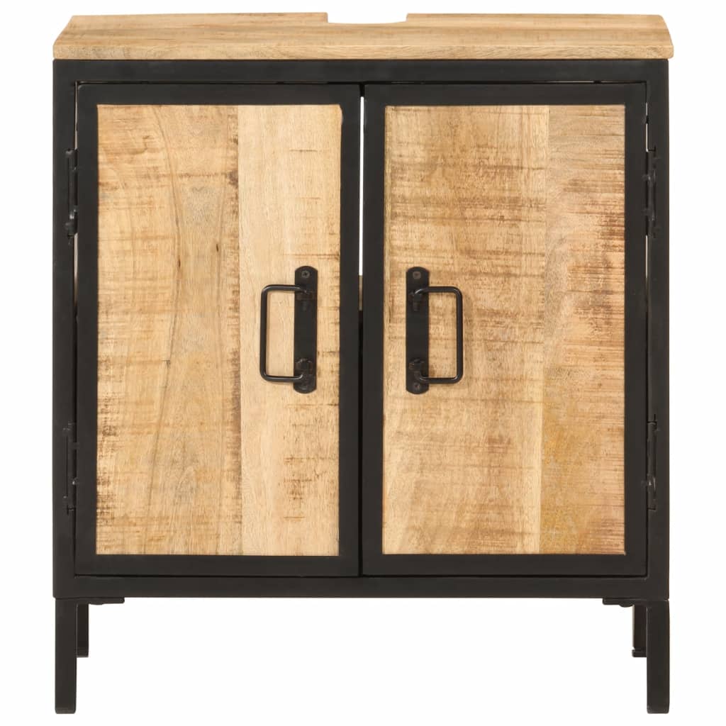vidaXL Dulap pentru chiuvetă de baie 55x35x60 cm lemn masiv mango&fier vidaXL Dulap pentru chiuvetă de baie 55x35x60 cm lemn masiv mango&fier