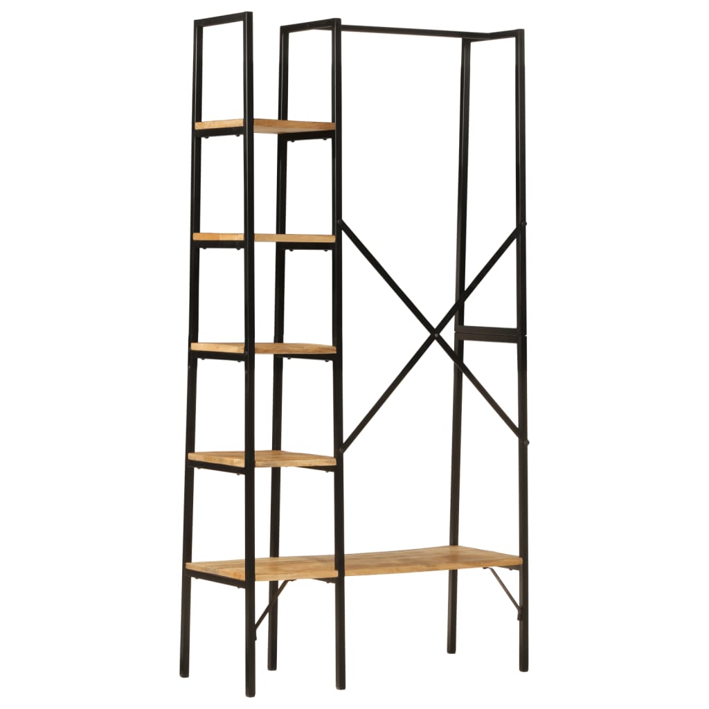 vidaXL Suport haine cu rafturi, 90x40x190 cm, lemn masiv mango și fier vidaXL Suport haine cu rafturi, 90x40x190 cm, lemn masiv mango și fier