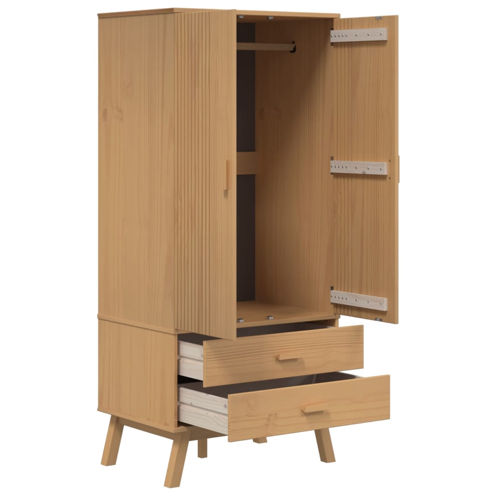 vidaXL Șifonier "OLDEN", maro, 76,5x53x172 cm, lemn masiv pin vidaXL Șifonier "OLDEN", maro, 76,5x53x172 cm, lemn masiv pin