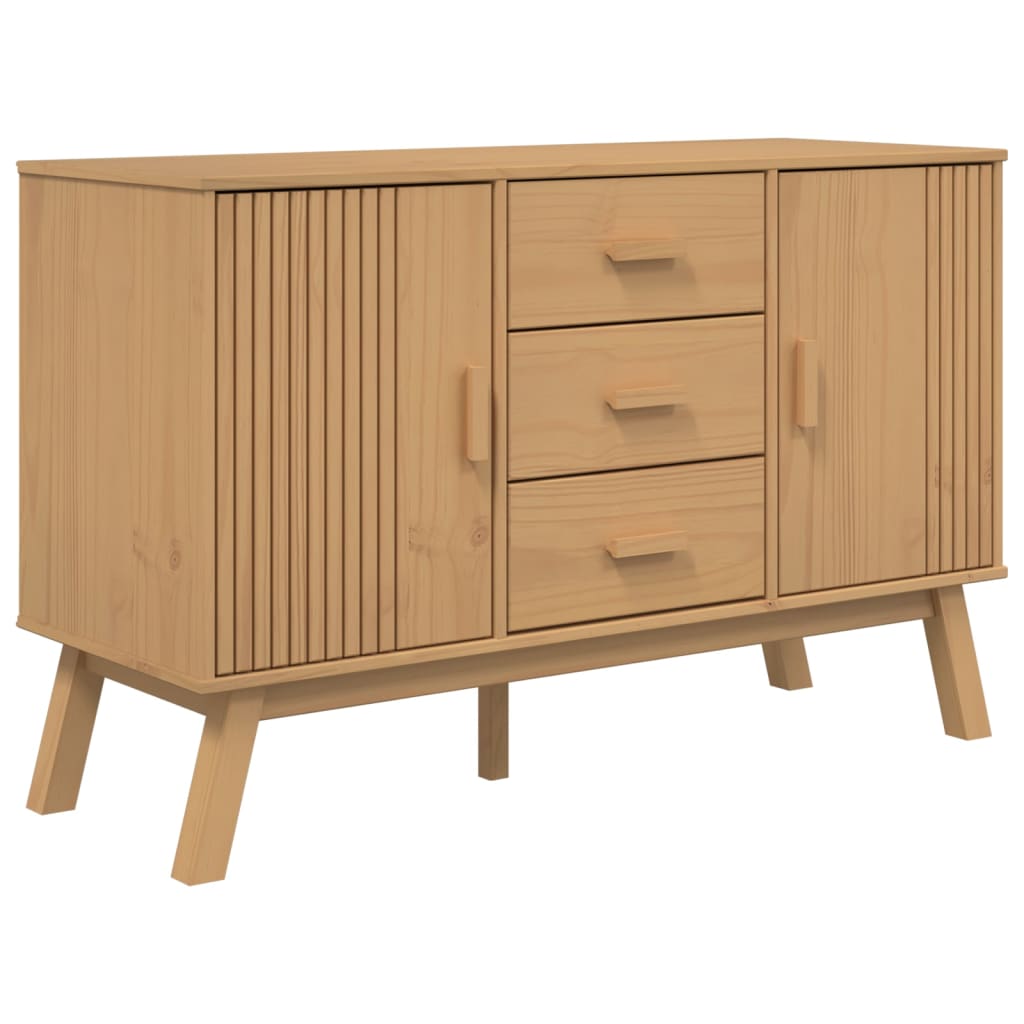 vidaXL Dulap "OLDEN", maro, 114x43x73,5 cm, lemn masiv pin vidaXL Dulap "OLDEN", maro, 114x43x73,5 cm, lemn masiv pin