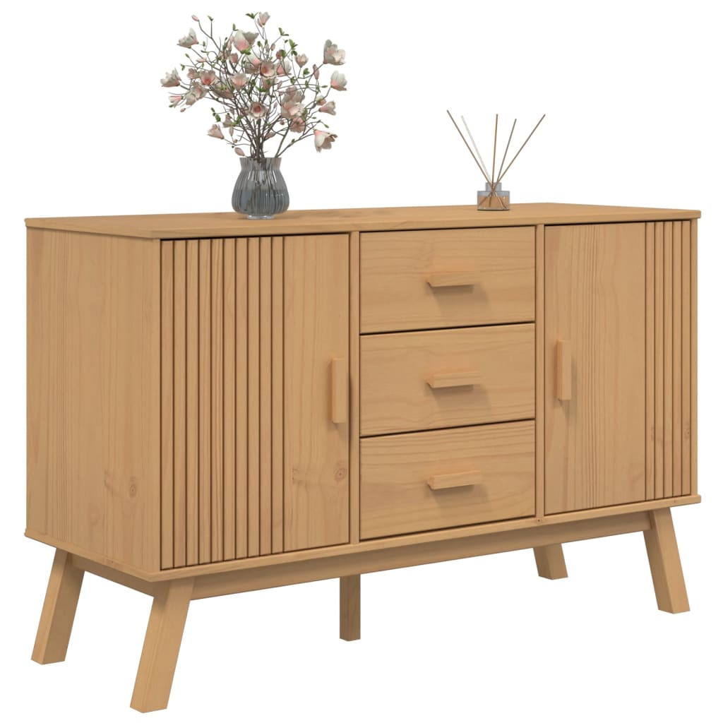 vidaXL Dulap "OLDEN", maro, 114x43x73,5 cm, lemn masiv pin vidaXL Dulap "OLDEN", maro, 114x43x73,5 cm, lemn masiv pin