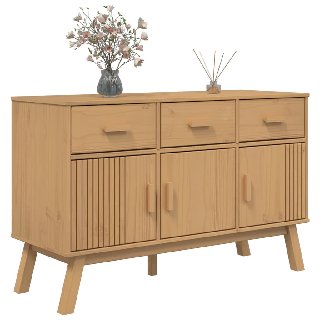 vidaXL Dulap "OLDEN", maro, 114x43x73,5 cm, lemn masiv pin vidaXL Dulap "OLDEN", maro, 114x43x73,5 cm, lemn masiv pin
