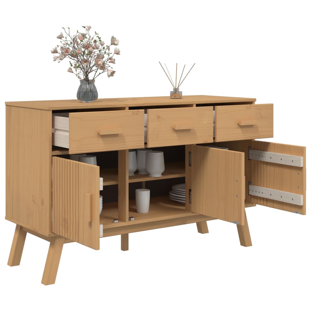vidaXL Dulap "OLDEN", maro, 114x43x73,5 cm, lemn masiv pin vidaXL Dulap "OLDEN", maro, 114x43x73,5 cm, lemn masiv pin