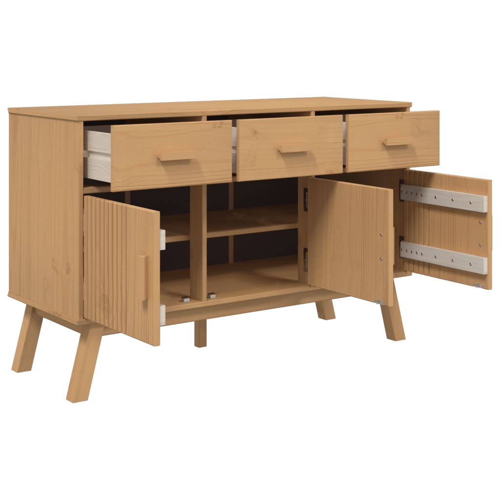 vidaXL Dulap "OLDEN", maro, 114x43x73,5 cm, lemn masiv pin vidaXL Dulap "OLDEN", maro, 114x43x73,5 cm, lemn masiv pin