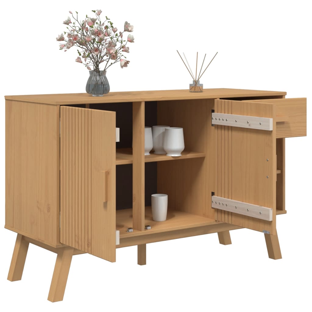vidaXL Dulap "OLDEN", maro, 114x43x73,5 cm, lemn masiv pin vidaXL Dulap "OLDEN", maro, 114x43x73,5 cm, lemn masiv pin