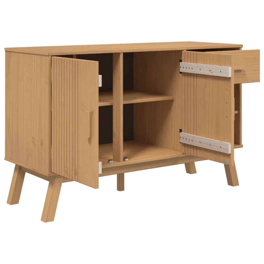 vidaXL Dulap "OLDEN", maro, 114x43x73,5 cm, lemn masiv pin vidaXL Dulap "OLDEN", maro, 114x43x73,5 cm, lemn masiv pin