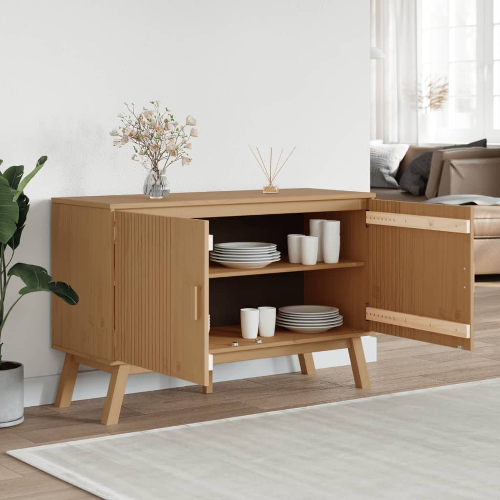 vidaXL Dulap "OLDEN", maro, 114x43x73,5 cm, lemn masiv pin vidaXL Dulap "OLDEN", maro, 114x43x73,5 cm, lemn masiv pin