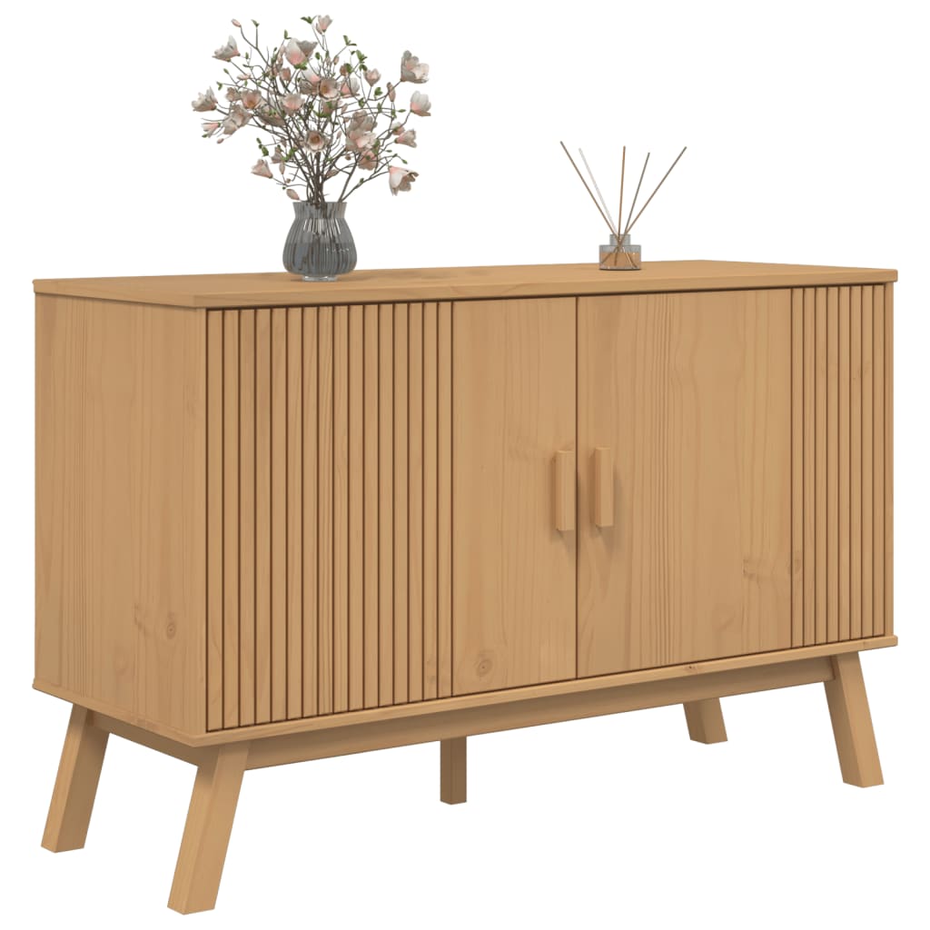 vidaXL Dulap "OLDEN", maro, 114x43x73,5 cm, lemn masiv pin vidaXL Dulap "OLDEN", maro, 114x43x73,5 cm, lemn masiv pin