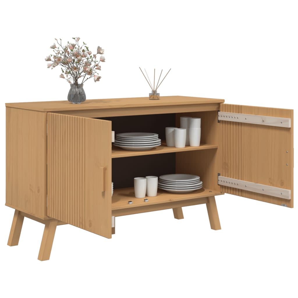 vidaXL Dulap "OLDEN", maro, 114x43x73,5 cm, lemn masiv pin vidaXL Dulap "OLDEN", maro, 114x43x73,5 cm, lemn masiv pin
