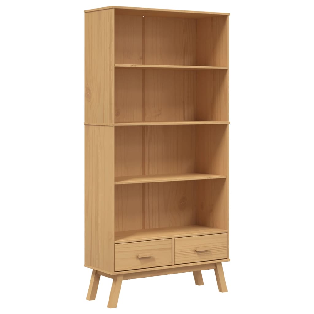 vidaXL Bibliotecă cu 4 niveluri „OLDEN”, maro, lemn masiv de pin vidaXL Bibliotecă cu 4 niveluri „OLDEN”, maro, lemn masiv de pin