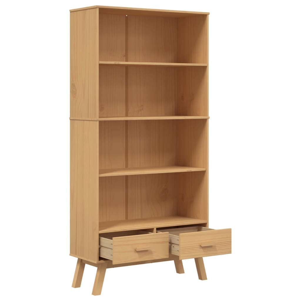 vidaXL Bibliotecă cu 4 niveluri „OLDEN”, maro, lemn masiv de pin vidaXL Bibliotecă cu 4 niveluri „OLDEN”, maro, lemn masiv de pin